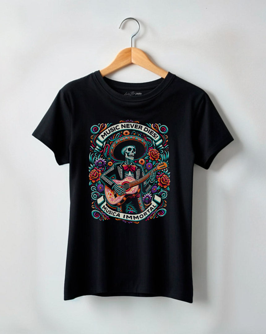 Camiseta Feminina Fiesta Music Never Dies